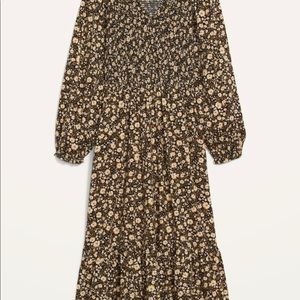 Old Navy Long-Sleeve Fit & Flare Smocked Midi Dress for Women